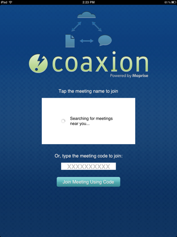 Launching Coaxion Reader on the iPad